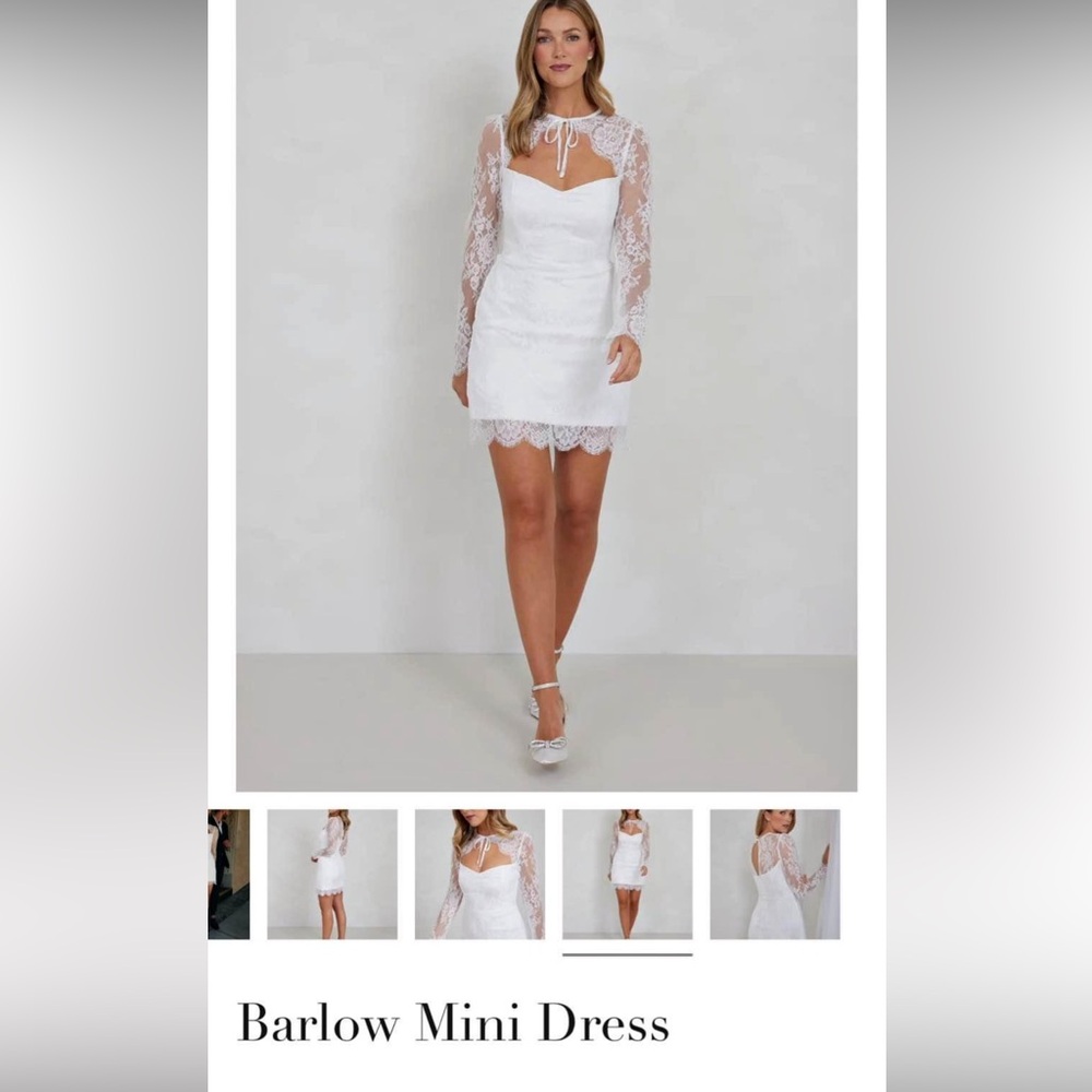 Park & Fifth White Lace Barlow Mini Dress